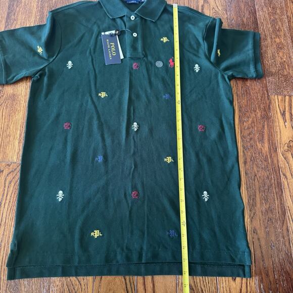 NWT Polo Ralph Lauren Custom Slim Embroidered Mens S Shirt Skull Halloween Goth - Picture 9 of 11